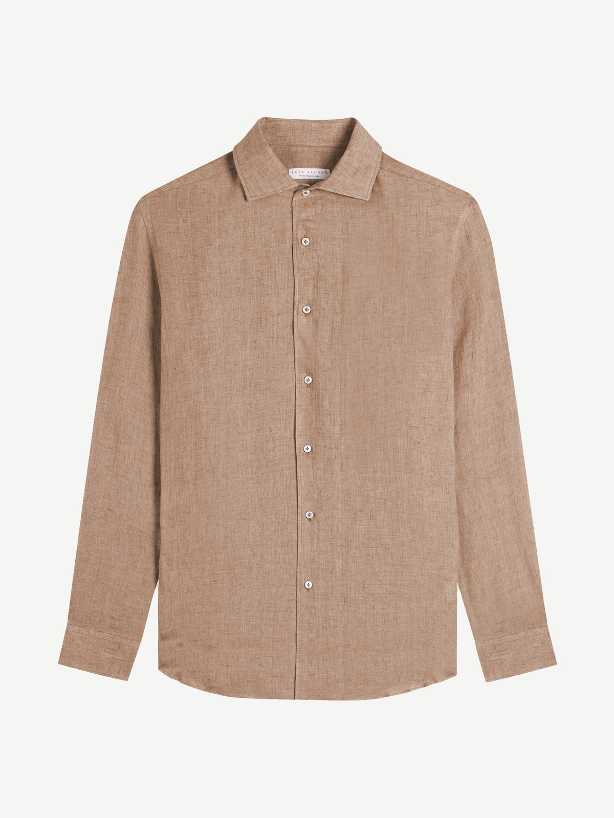 Luca Faloni Linen Portofino Shirt - Caramel Brown - view 5