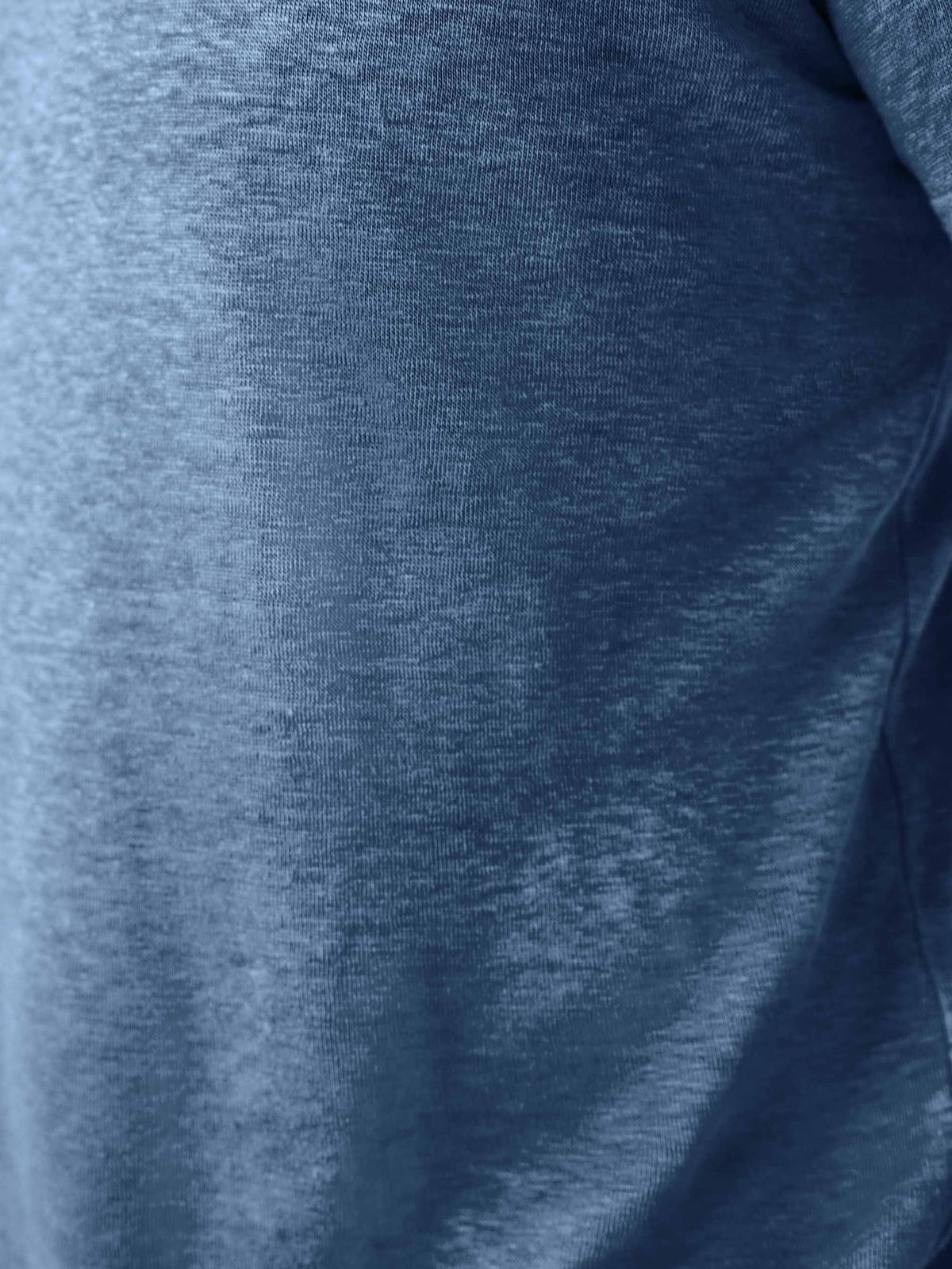 A close-up shot of the Steel Blue Junior Linen Jersey T-Shirt fabric, highlighting its soft and breathable texture.