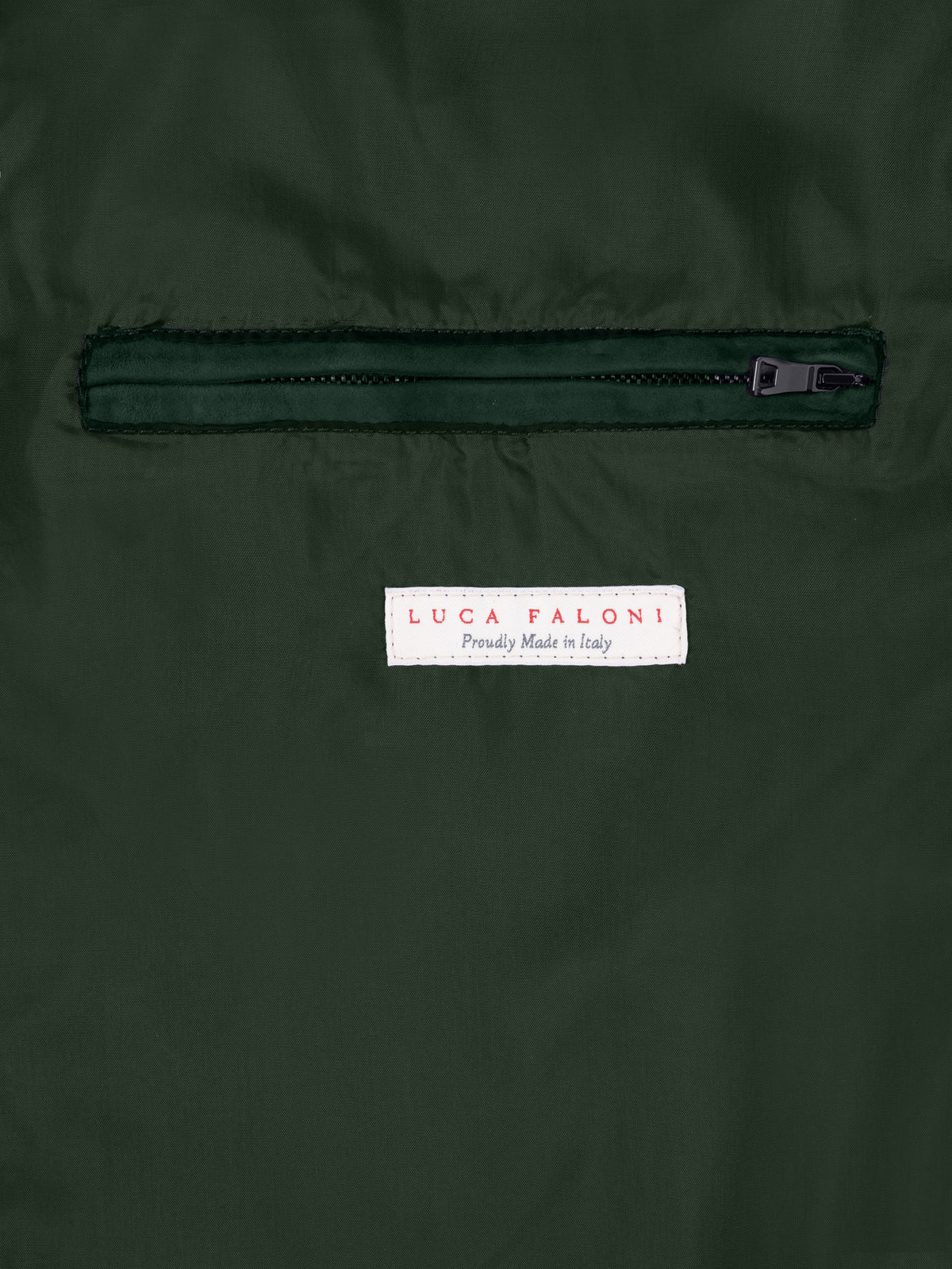 Luca Faloni Leather Classic Bomber Jacket - Forest Green - view 7