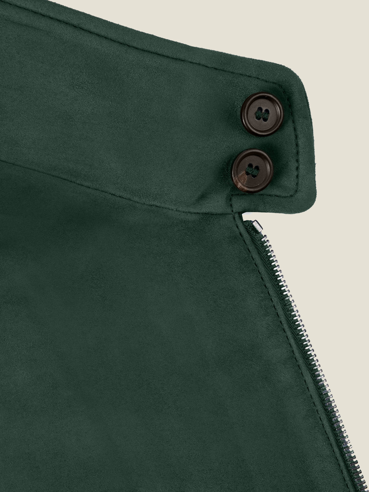 Luca Faloni Leather Classic Bomber Jacket - Forest Green - view 6