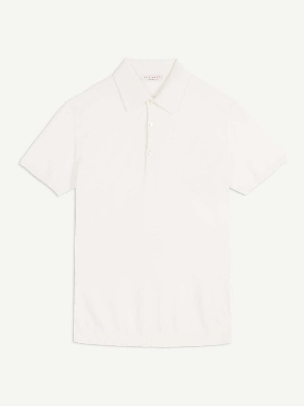 Luca Faloni Cotton Knitted Polo - Cream - view 5
