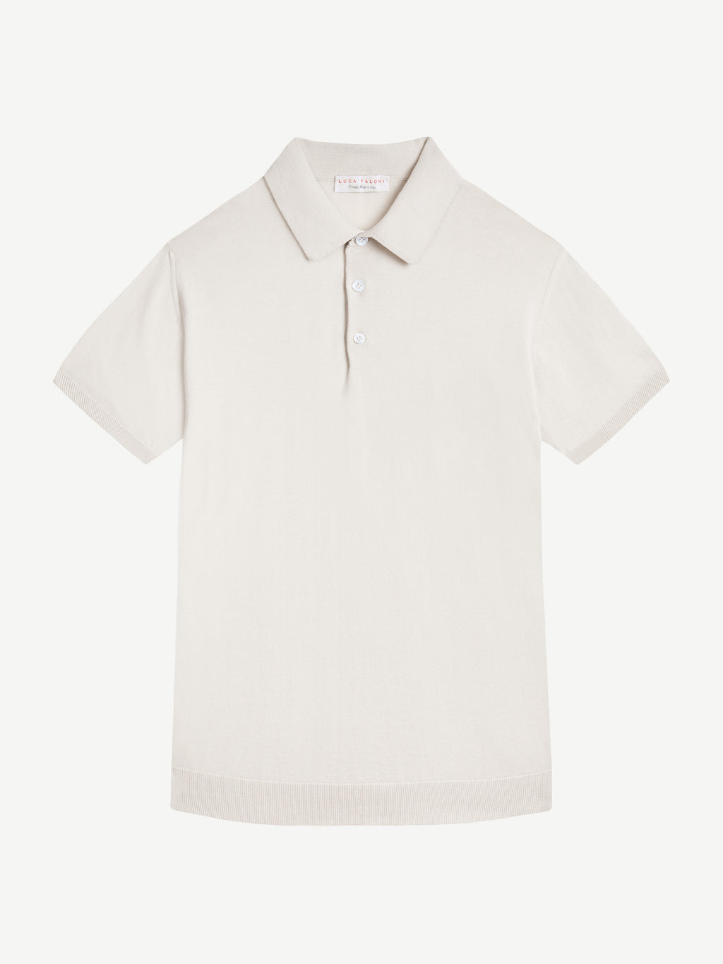 Luca Faloni Cotton Knitted Polo - Sand - view 5
