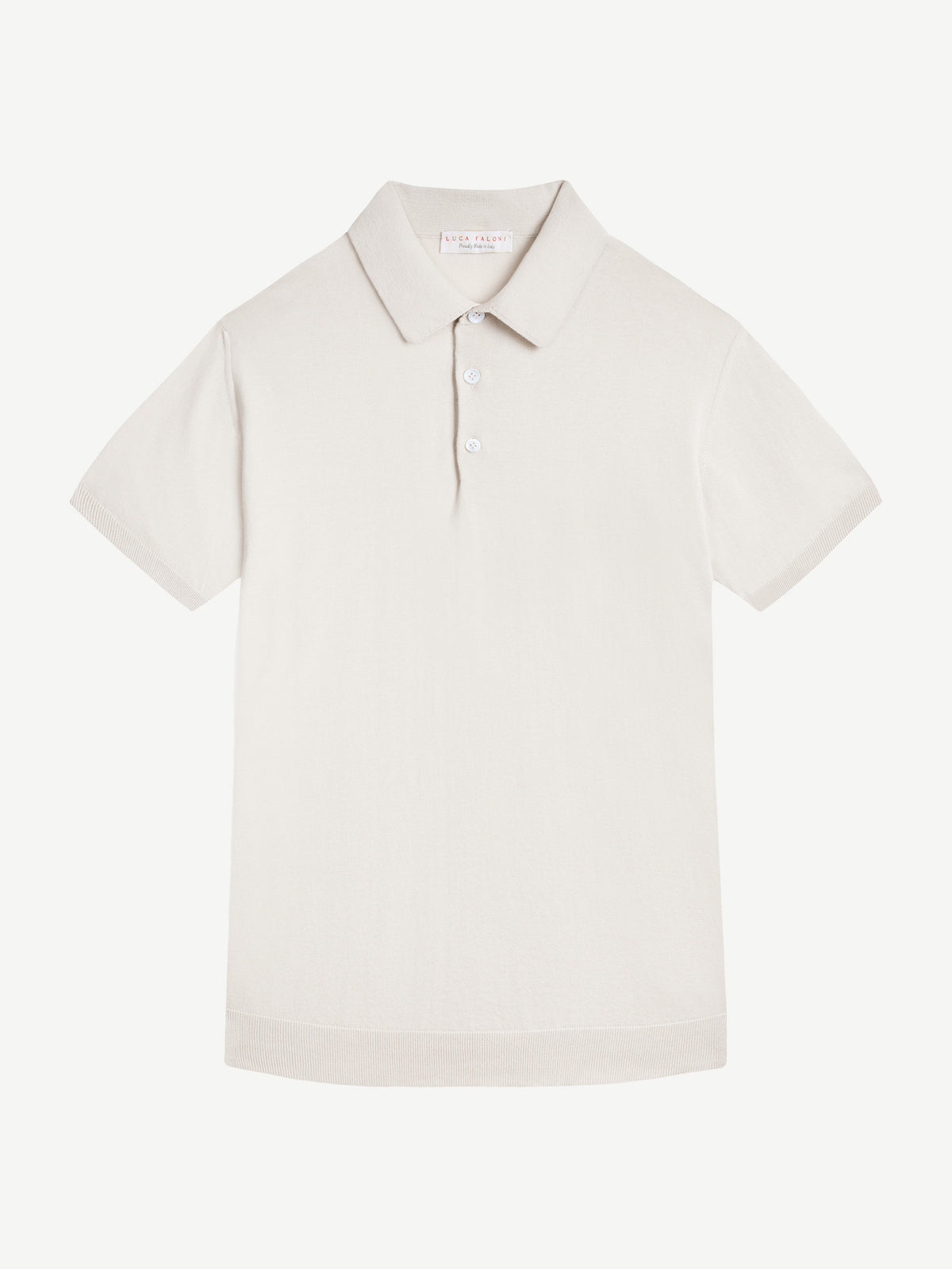 Luca Faloni Cotton Knitted Polo - Sand - view 5