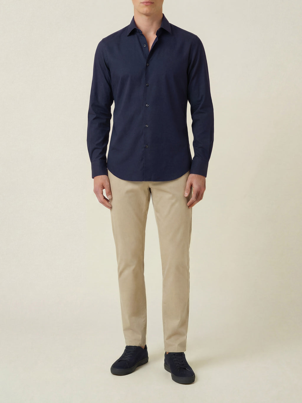 Luca Faloni Poplin Cotton Classic Shirt - Midnight Blue - view 4