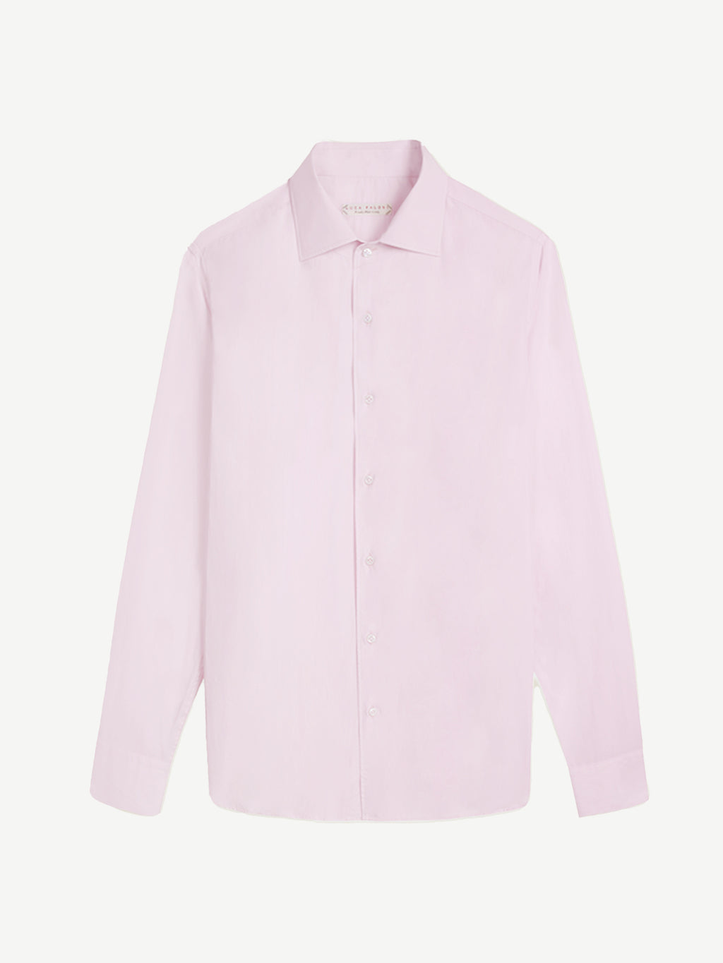 Front view of the Luca Faloni Lightweight Poplin Cotton Shirt in light pink.