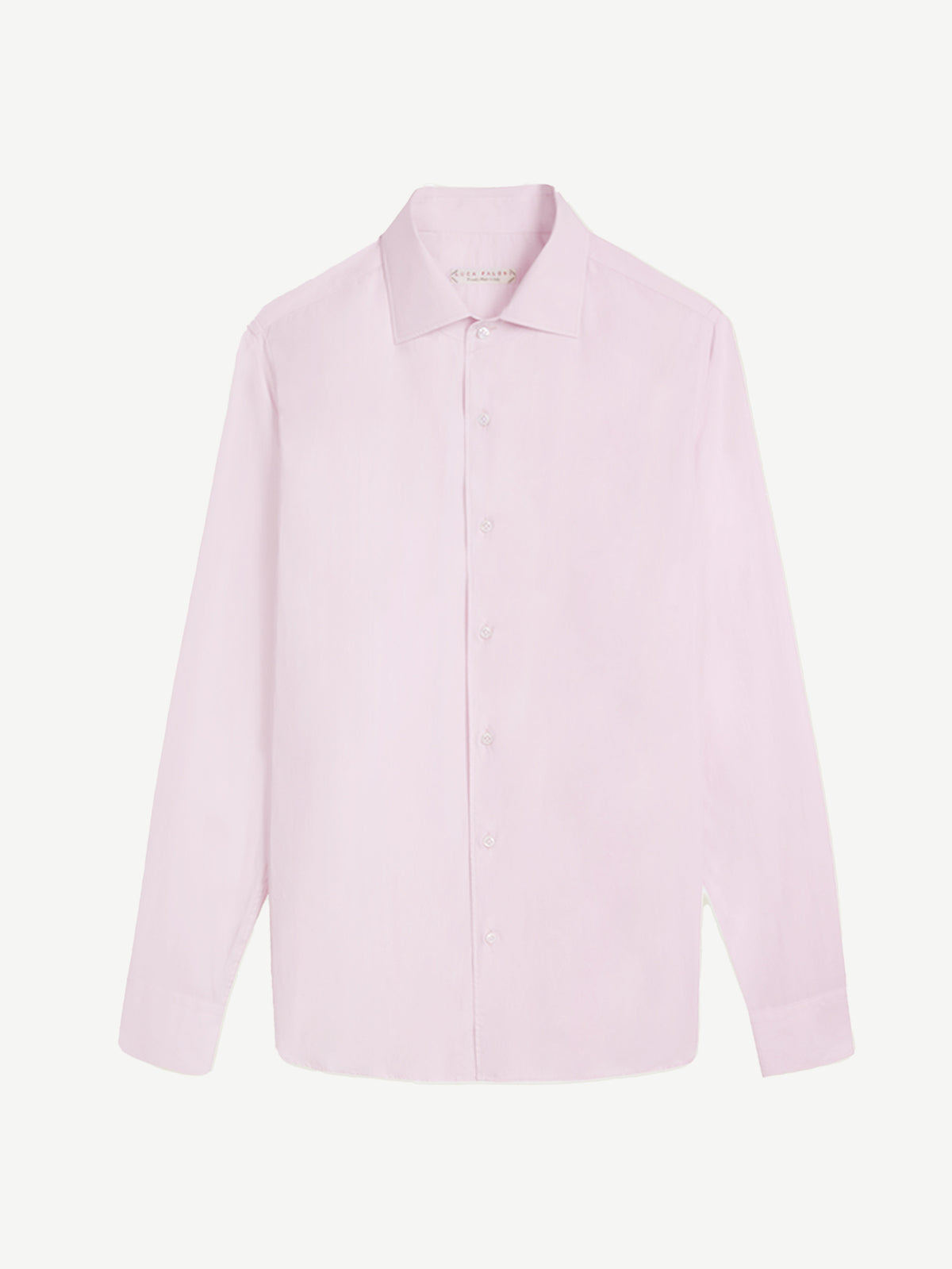 Front view of the Luca Faloni Lightweight Poplin Cotton Shirt in light pink.