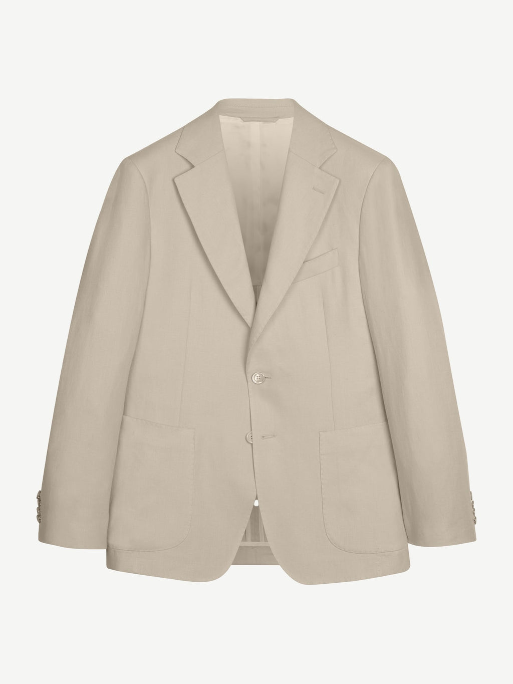 Front view of the Sand Linen Suit jacket on a white background.