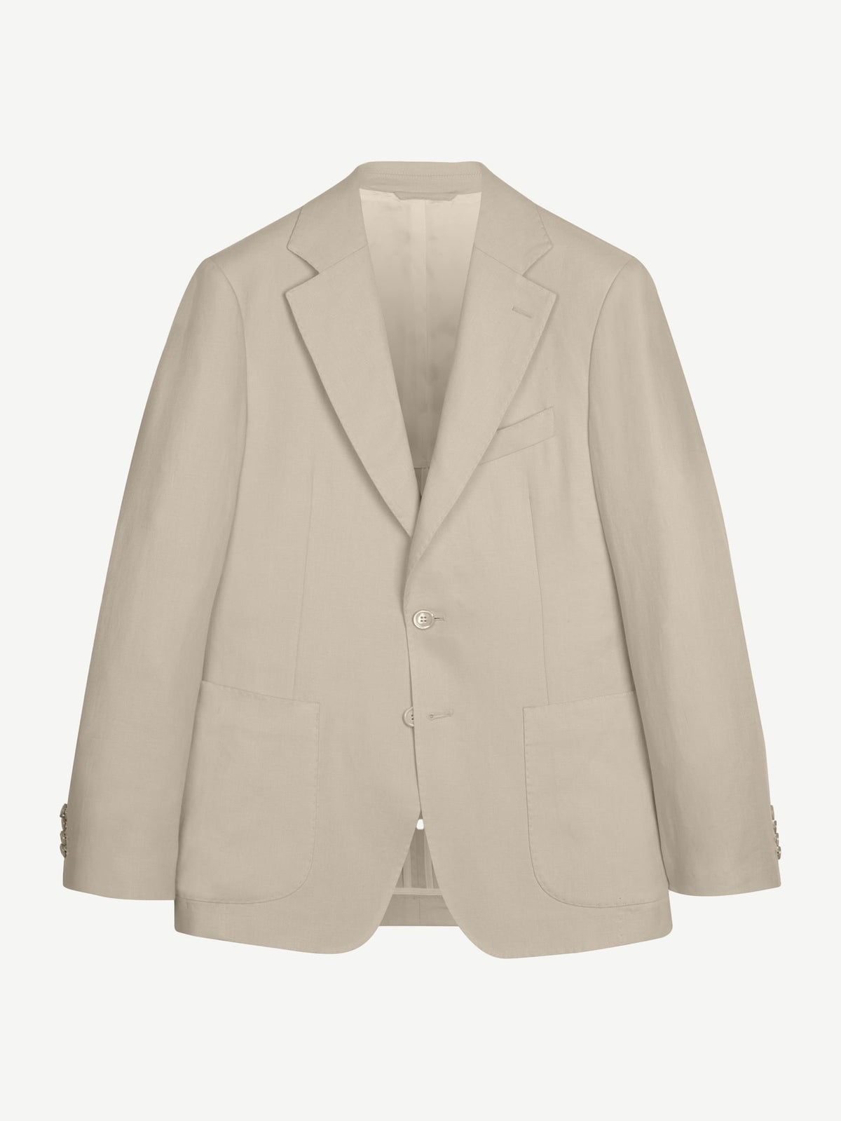 Front view of the Sand Linen Suit jacket on a white background.