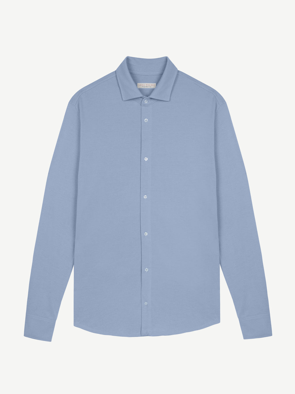 Luca Faloni Silk-Cotton Piqué Shirt - Light Blue - view 5