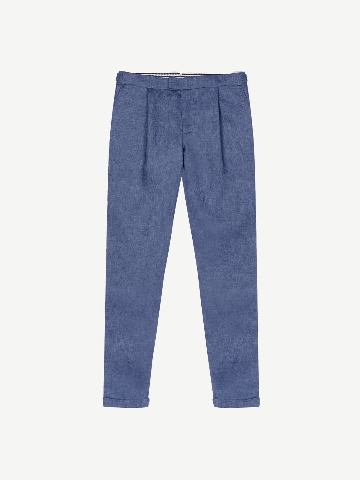 Luca Faloni Linen Elegant Trousers - Azure - view 7