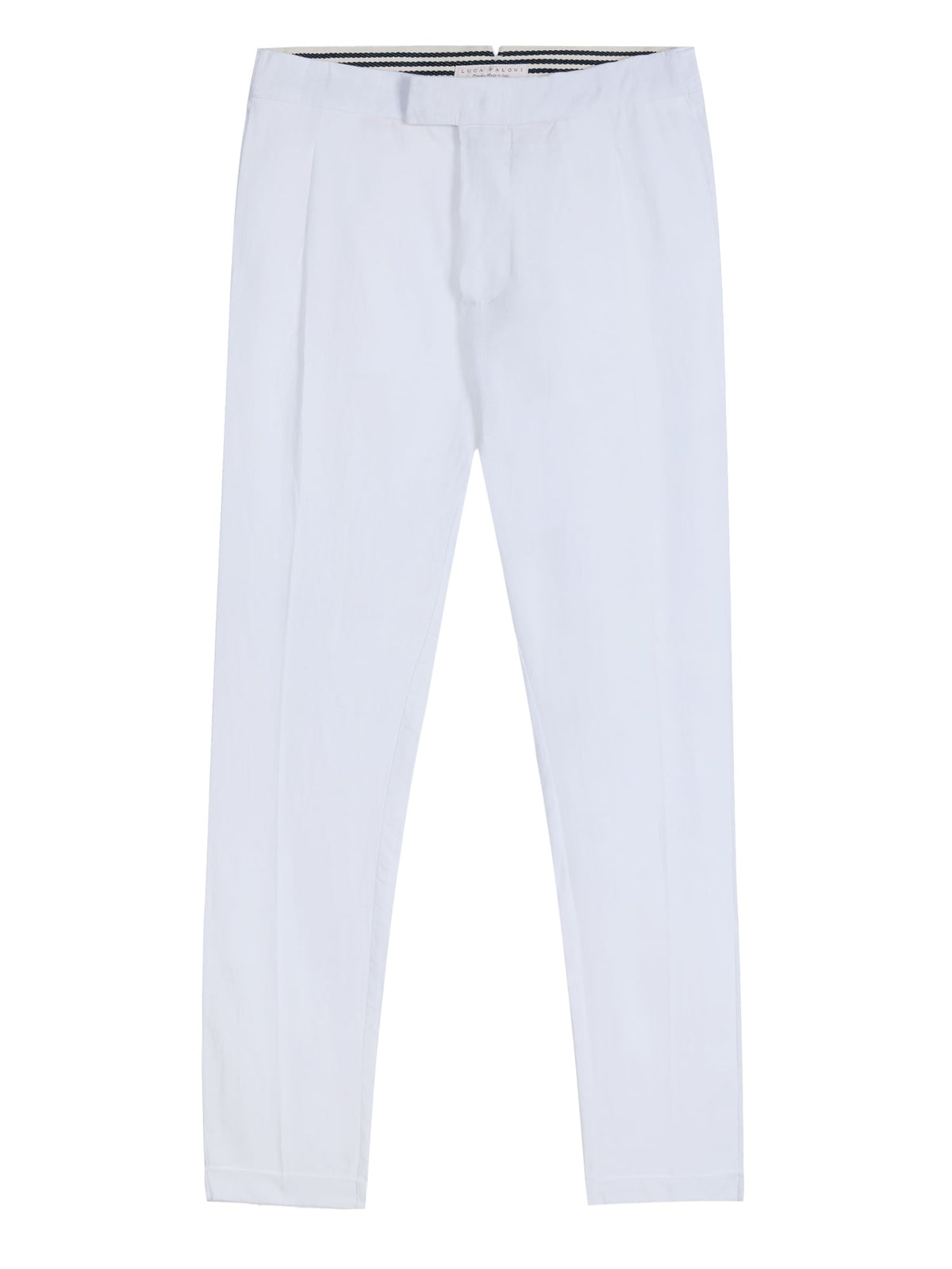 Luca Faloni Linen Elegant Trousers - White - view 7