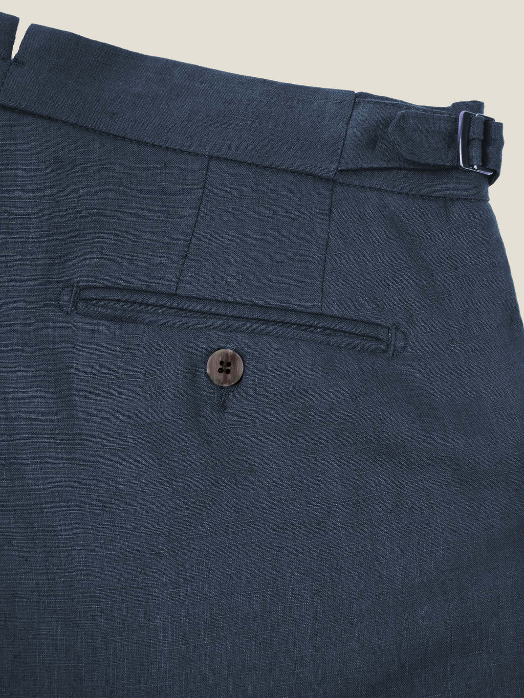 Luca Faloni Linen Elegant Trousers - Navy Blue - view 6