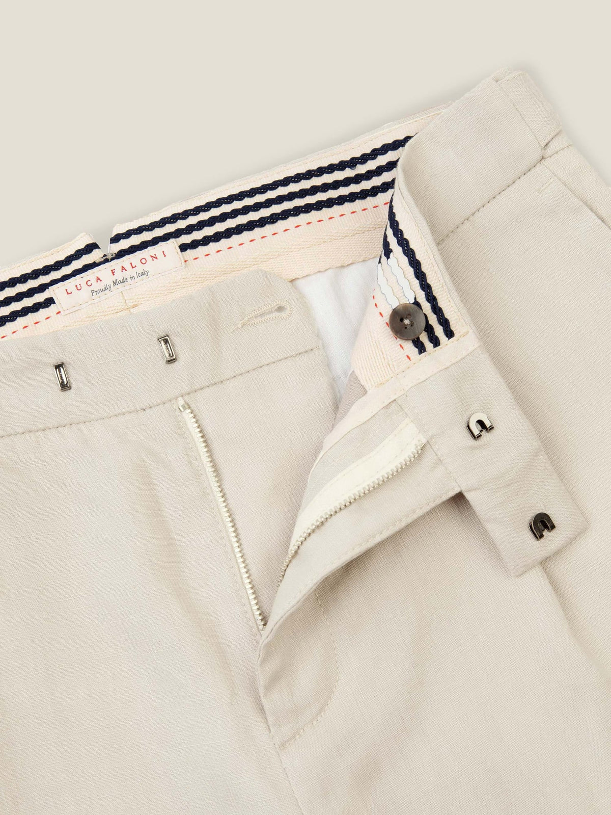 Luca Faloni Linen Elegant Trousers - Sand - view 5