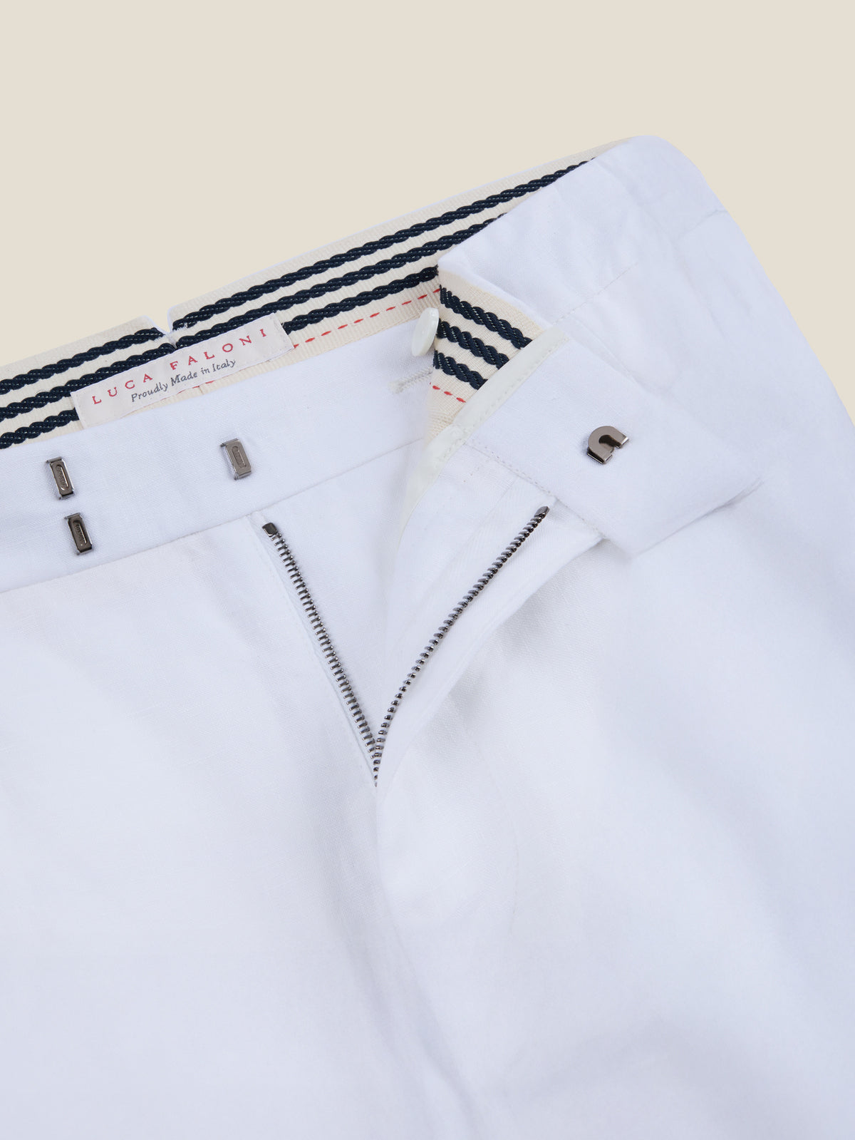 Luca Faloni Linen Elegant Trousers - White - view 5