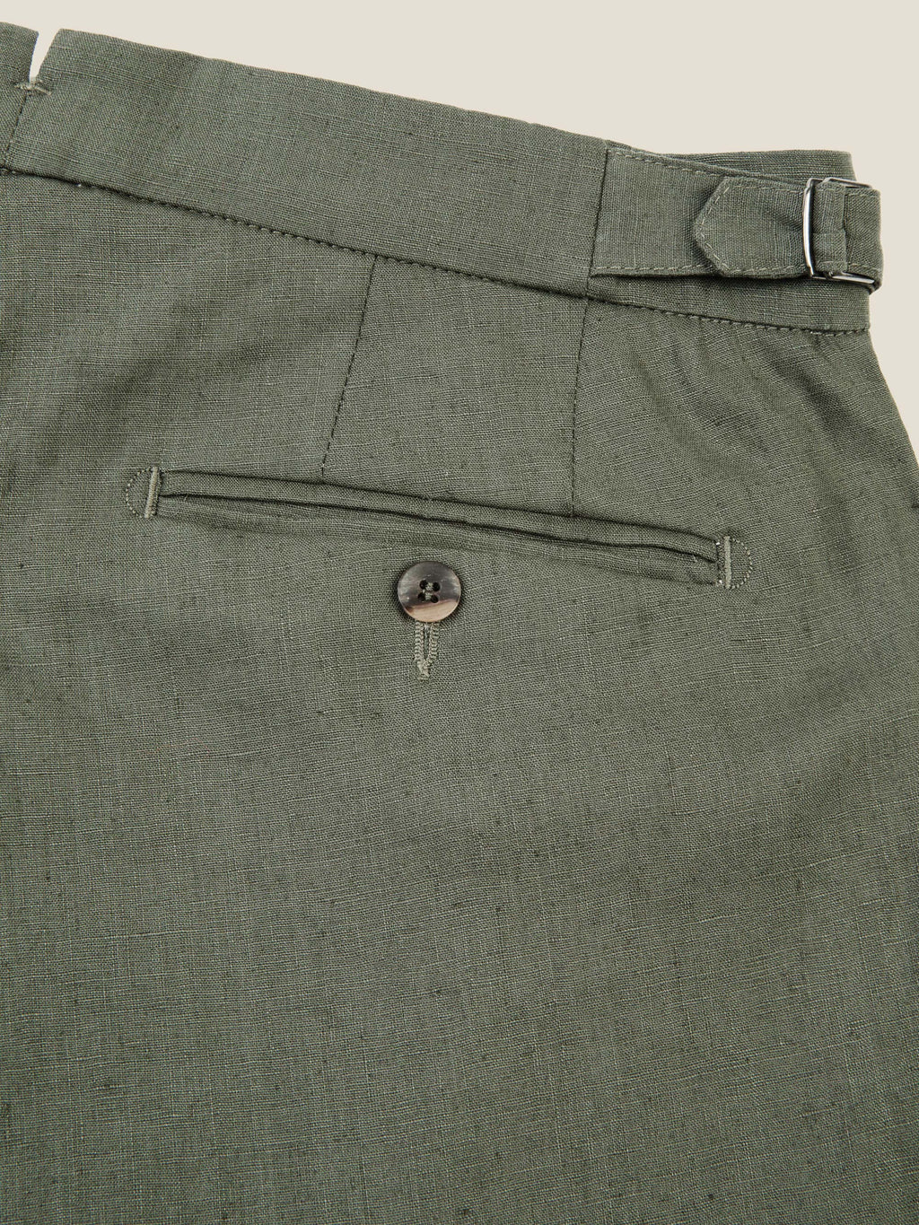 Luca Faloni Linen Elegant Trousers - Olive Green - view 6