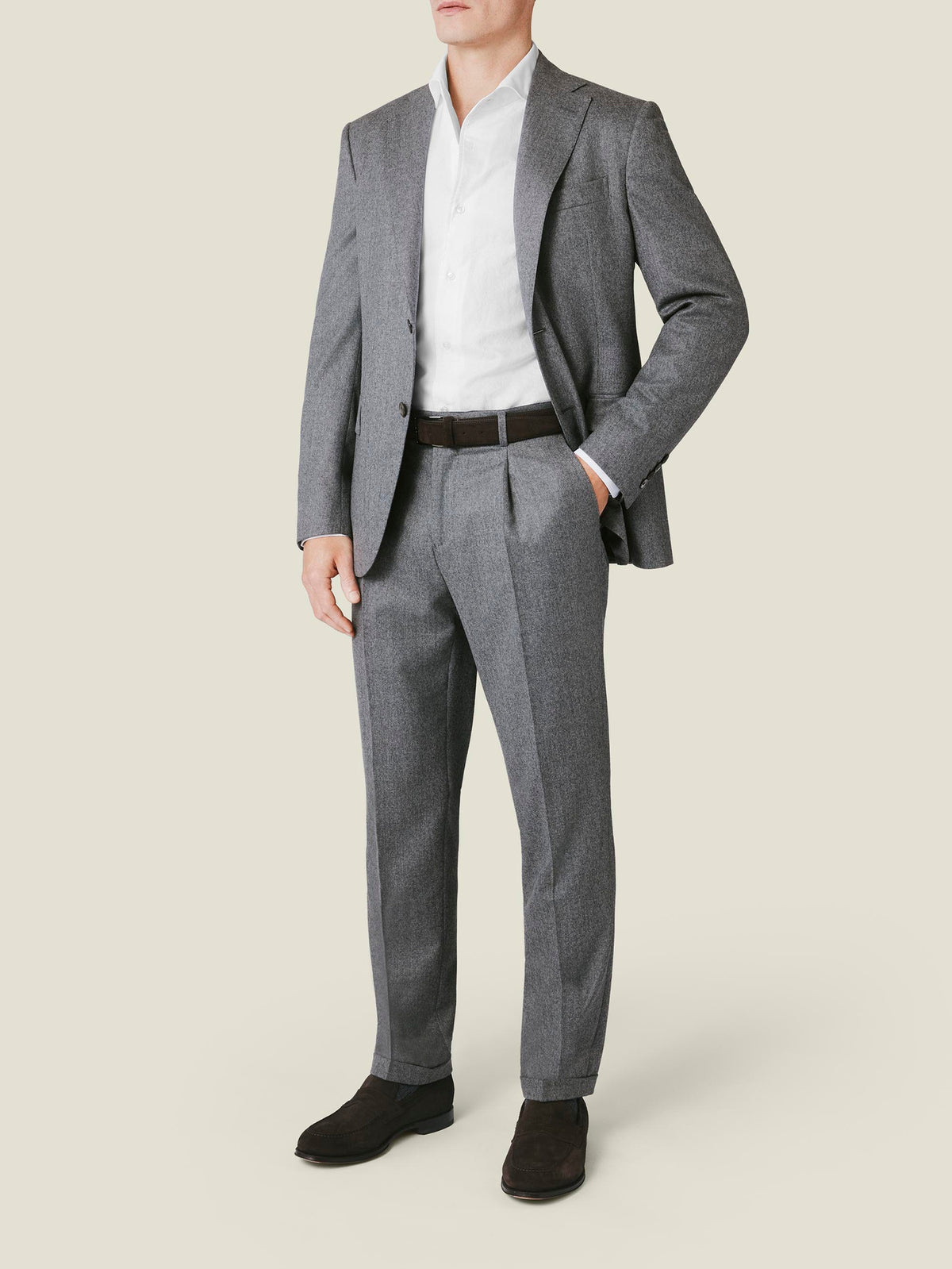 Luca Faloni Virgin Wool Classic Blazer - Light Grey - view 4