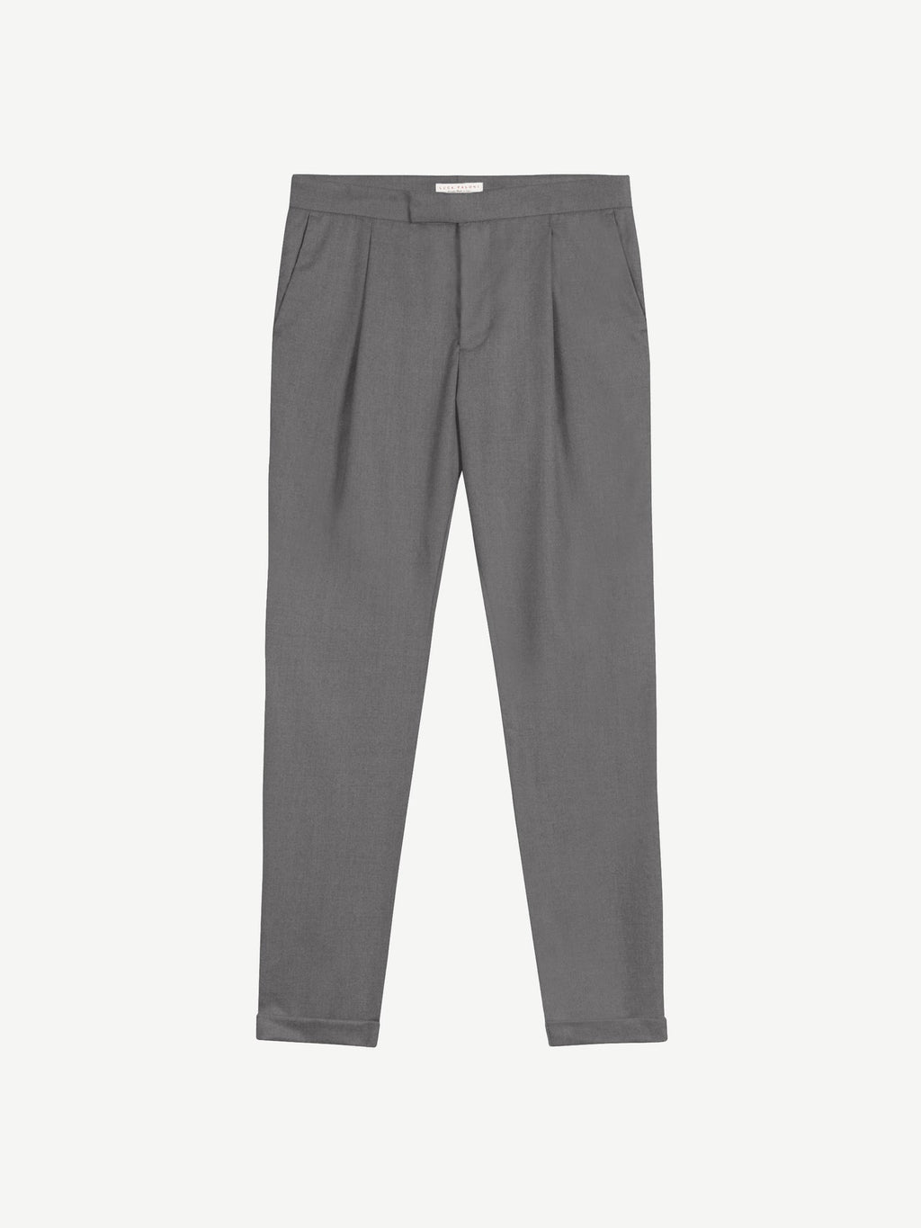 Luca Faloni Virgin Wool Classic Pleated Trousers - Light Grey - view 5