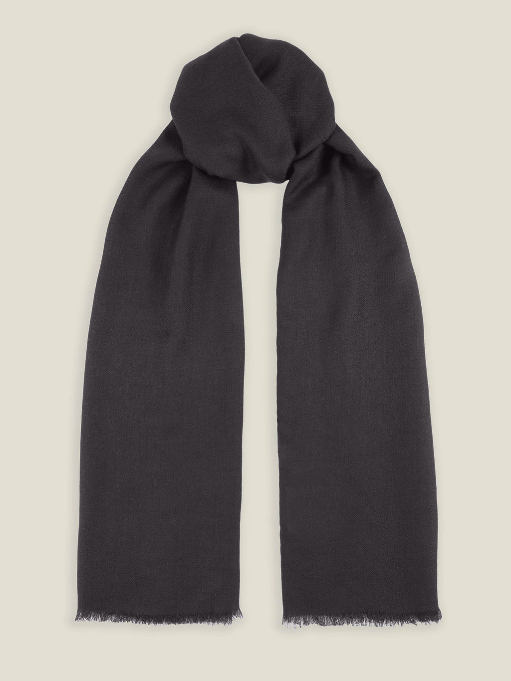 Front view of the Luca Faloni Silk-Cashmere Scarf in charcoal grey, laid flat against a plain background.