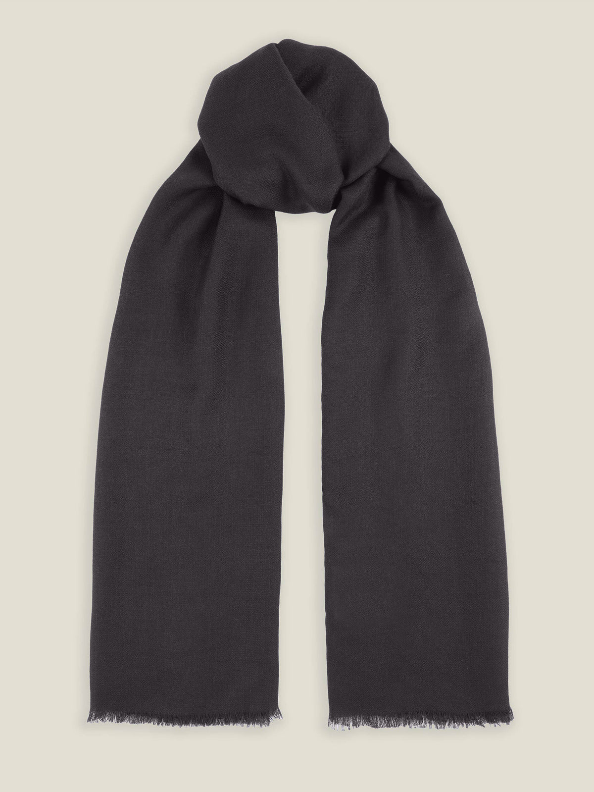 Front view of the Luca Faloni Silk-Cashmere Scarf in charcoal grey, laid flat against a plain background.