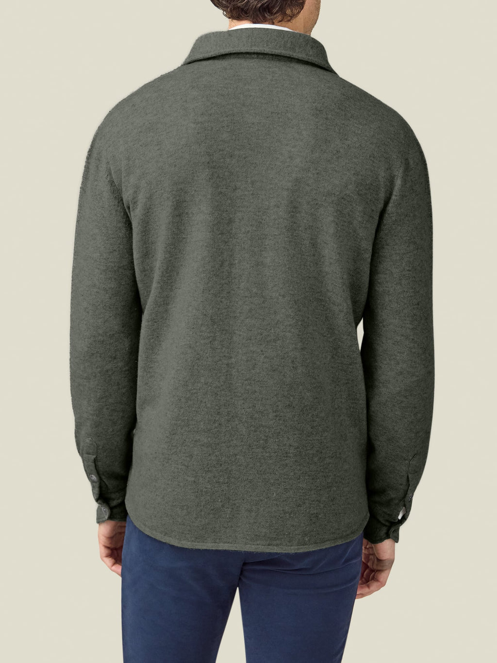 Luca Faloni 2-Ply Cashmere Overshirt - Moss Green - view 3