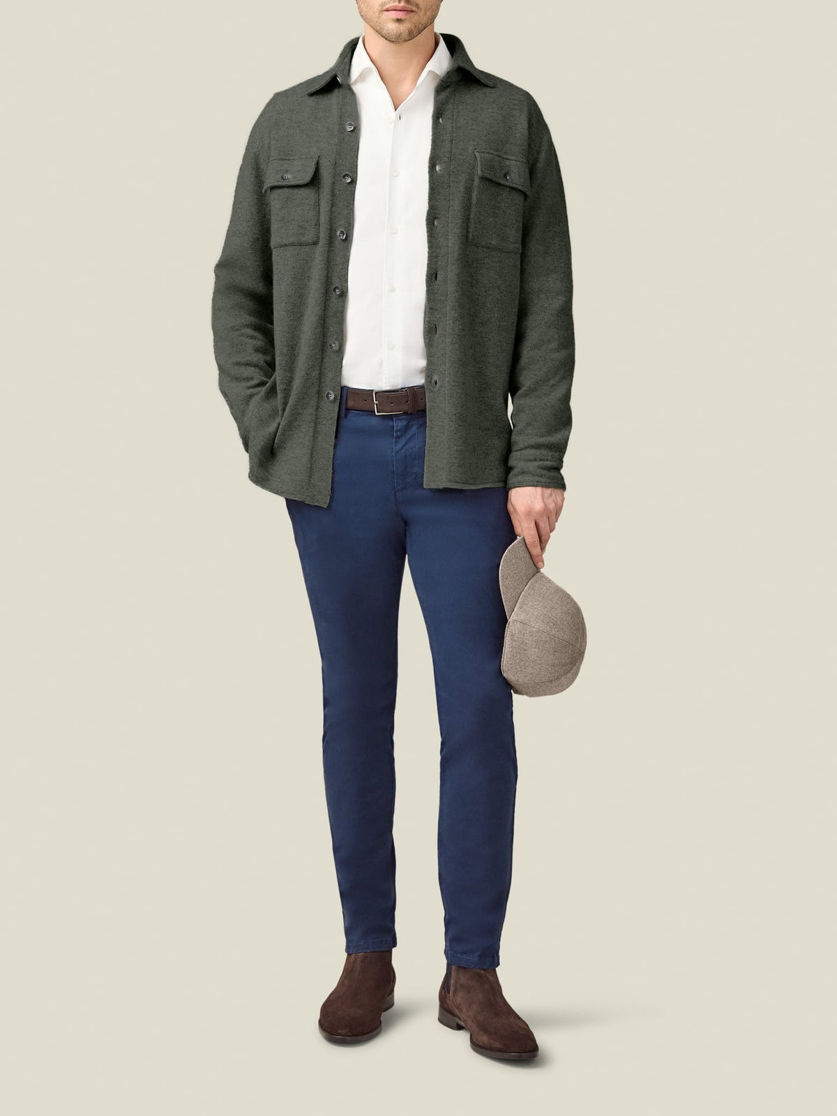 Luca Faloni 2-Ply Cashmere Overshirt - Moss Green - view 4