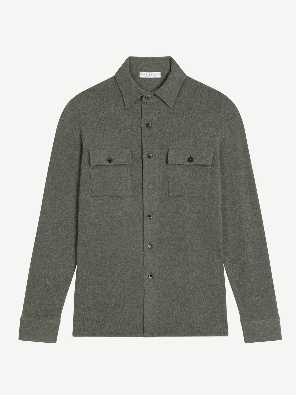 Luca Faloni 2-Ply Cashmere Overshirt - Moss Green - view 5